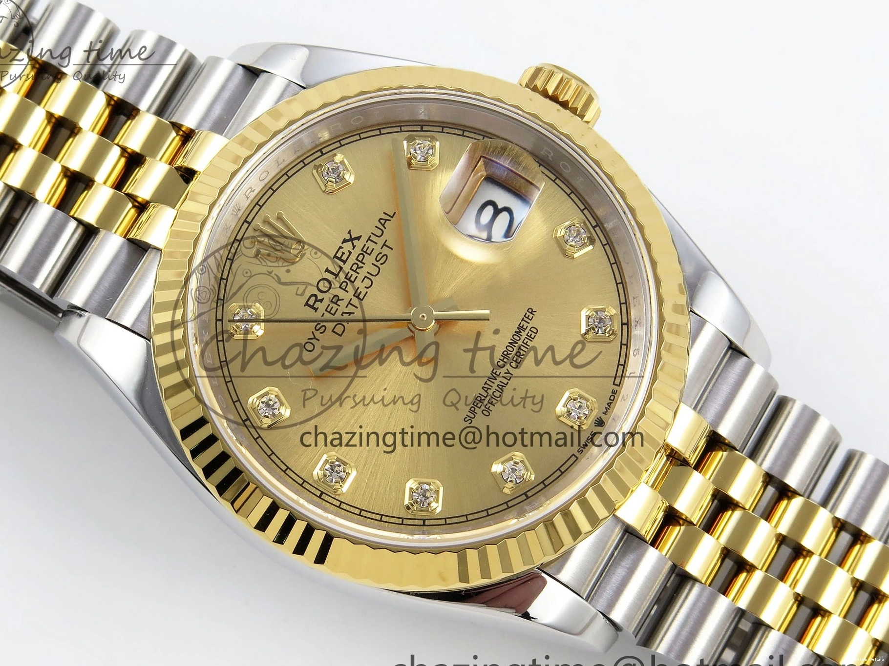0107 DateJust 36 126233 APF 1:1 Best Edition 904L Steel YG Diamonds Dial on SS YG Jubilee Bracelet VR Unisex 1592